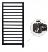 Полотенцесушитель электрический Zehnder Subway Inox с тэном НЕС с проводом 450х973 мм черный матовый SUBI-100-045-9005-HEC-SC