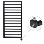 Полотенцесушитель электрический Zehnder Subway Inox с тэном НЕС скрытого монтажа 450х973 мм черный матовый SUBI-100-045-9005-HEC-HID