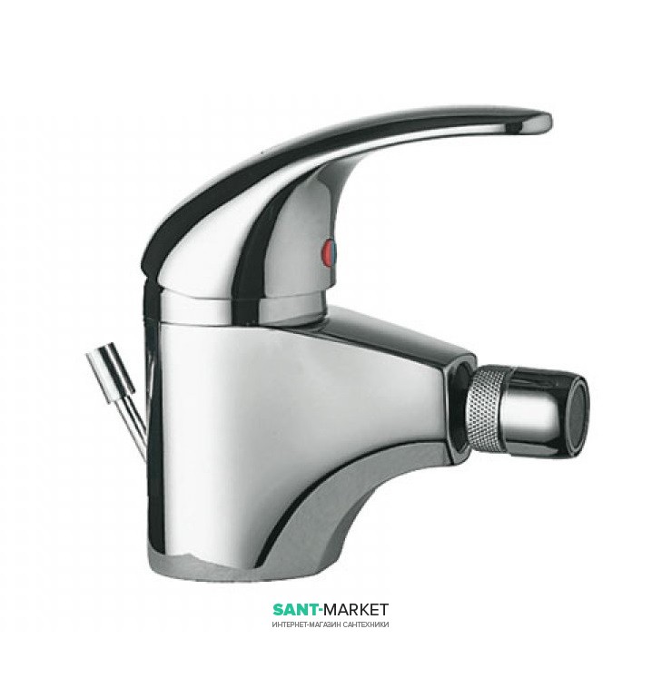 Смеситель для биде Tres Monotres 2000 однорычажный с донным клапаном хром 177120
