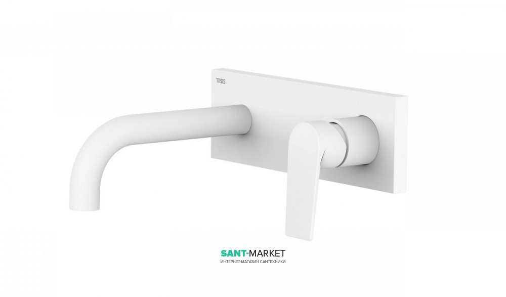 Змішувач для раковини Tres Project colors настінний білий матовий 21120001BM