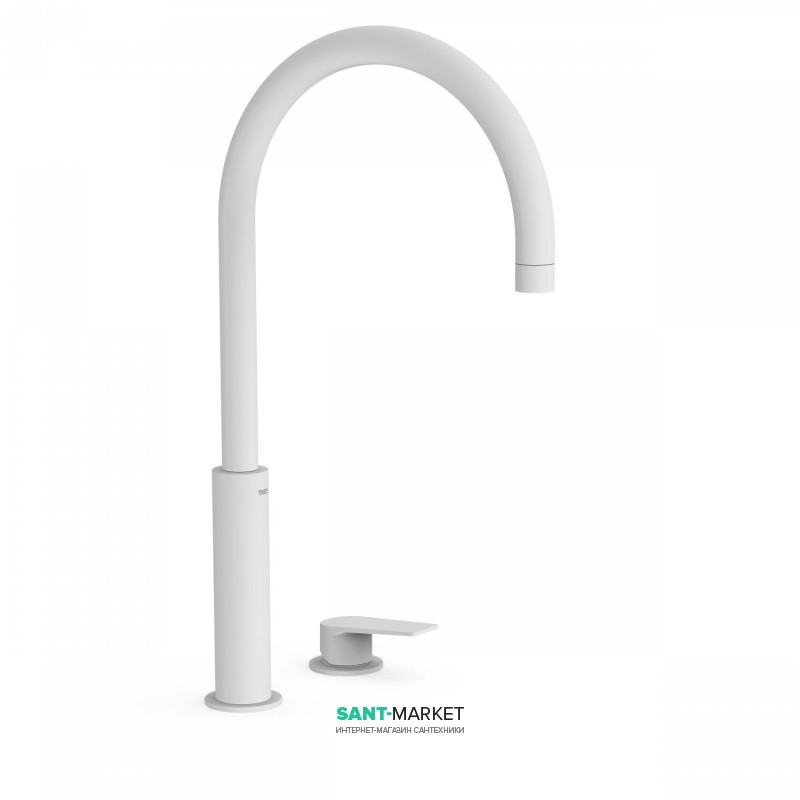 Смеситель для раковины Tres Project-Tres однорычажный с поворотным изливом белый матовый 21110502BM