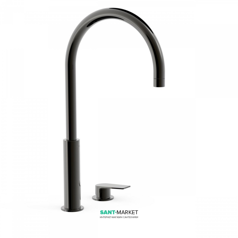 Смеситель для раковины Tres Project-Tres однорычажный с поворотным изливом черный металл 21110502KM
