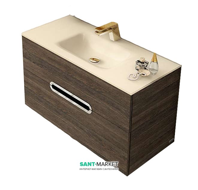 Тумба подвесная под раковину Sonia Play 80 МДФ орех 167562