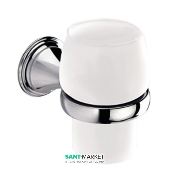 Стакан для зубних щіток Sonia Genoa з настінним утримувачем матове скло/латунь хром 107490