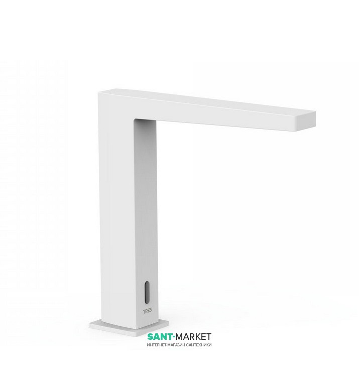Кран для раковини Tres Slim colors електронний однострйний білий матовий 20261301BM