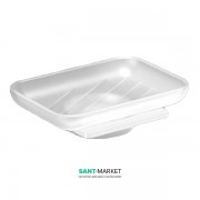 Мильниця для ванної Sonia S-Cube  з настінним утримувачем матове скло/латунь белый 172498