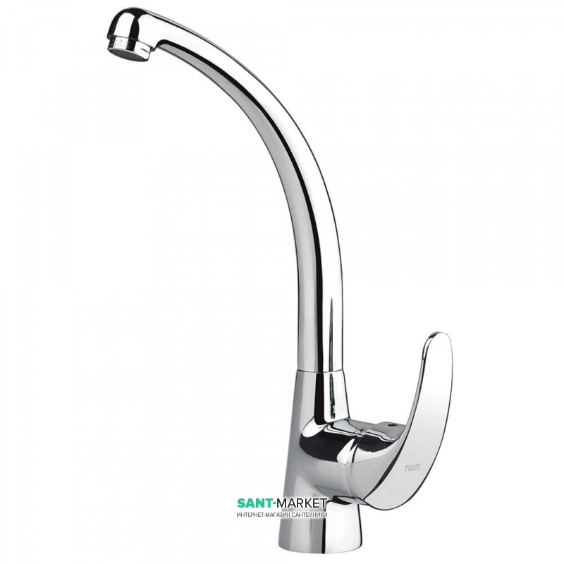 Смеситель для кухни Tres Monotres 2000 однорычажный вертикальный хром 172447