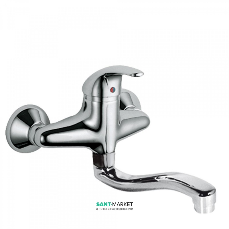 Змішувач для кухні Tres Monotres 2000 одноважільний настінний хром 172318