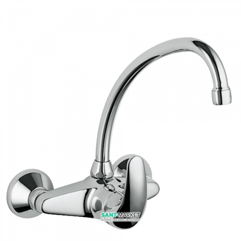 Смеситель для кухни Tres Monotres 2000 однорычажный настенный хром 172218