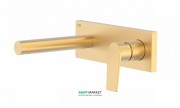 Смеситель для раковины Tres Project colors настенный излив 163 мм золото матовый 21120201OM