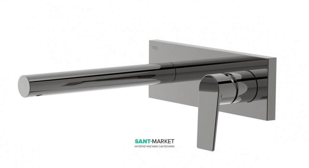 Смеситель для раковины Tres Project colors настенный излив 213 мм черный металл 21120202KM