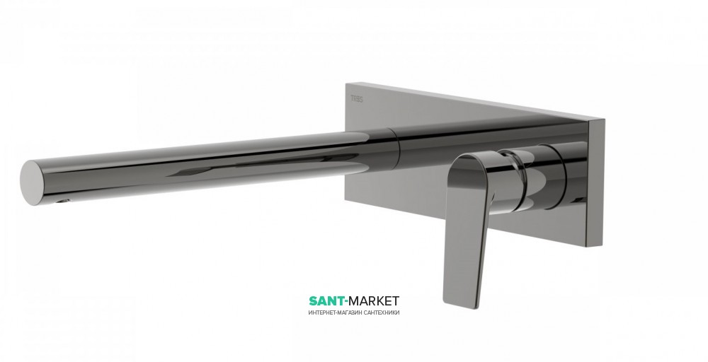 Змішувач для раковини Tres Project colors настінний вилив 253 мм чорний метал 21120203KM