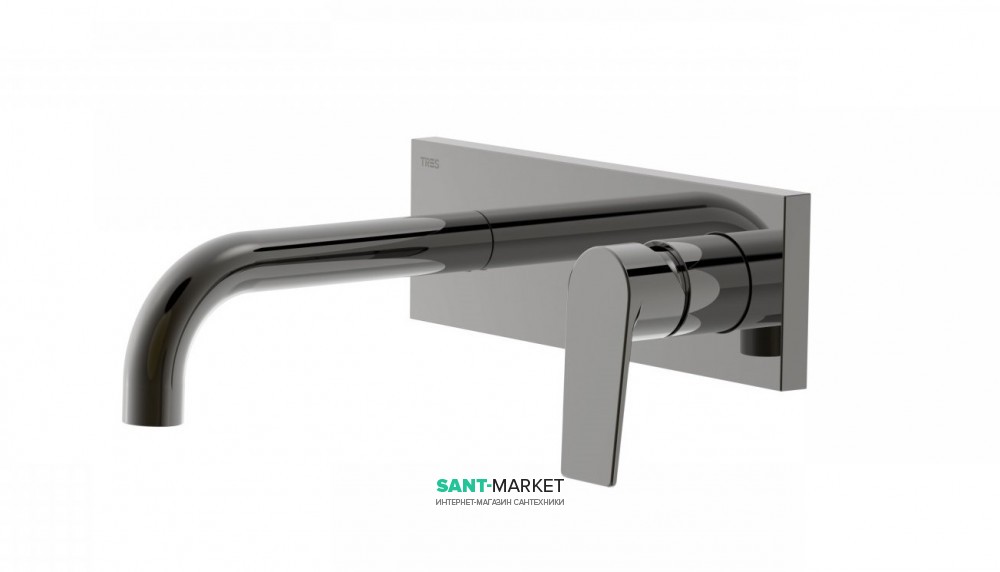 Смеситель для раковины Tres Project сolors настенный черный металл 21120001KM