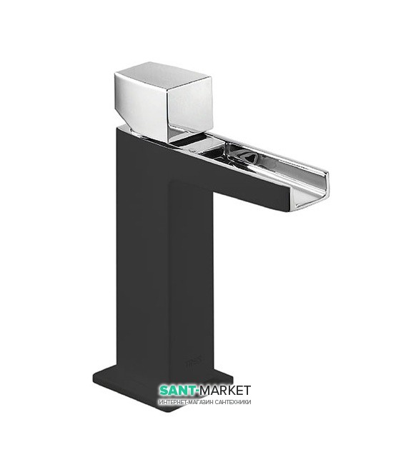 Смеситель для раковины Tres Slim-Tres с открытым каскадным изливом черный/хром 20211002NE