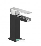 Смеситель для раковины Tres Slim-Tres с открытым каскадным изливом черный/хром 20211001NE