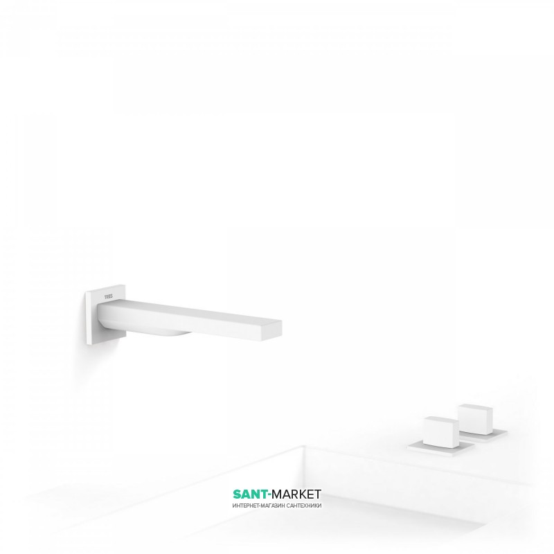 Змішувач для ванни Tres Slim colors двухвентильний білий матовий 20223801BM
