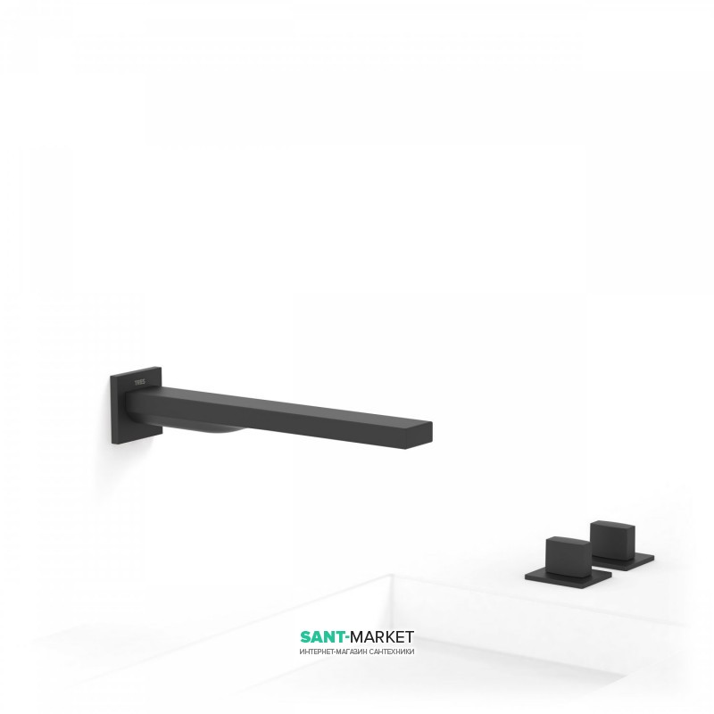 Змішувач для ванни Tres Slim colors двухвентильний чорний матовий 20223901NM
