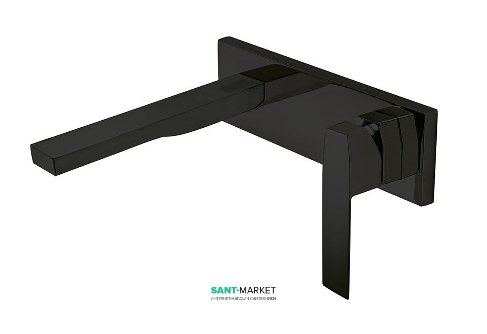 Смеситель для ванной Tres Slim colors однорычажный настенный черный матовый 20220003NM