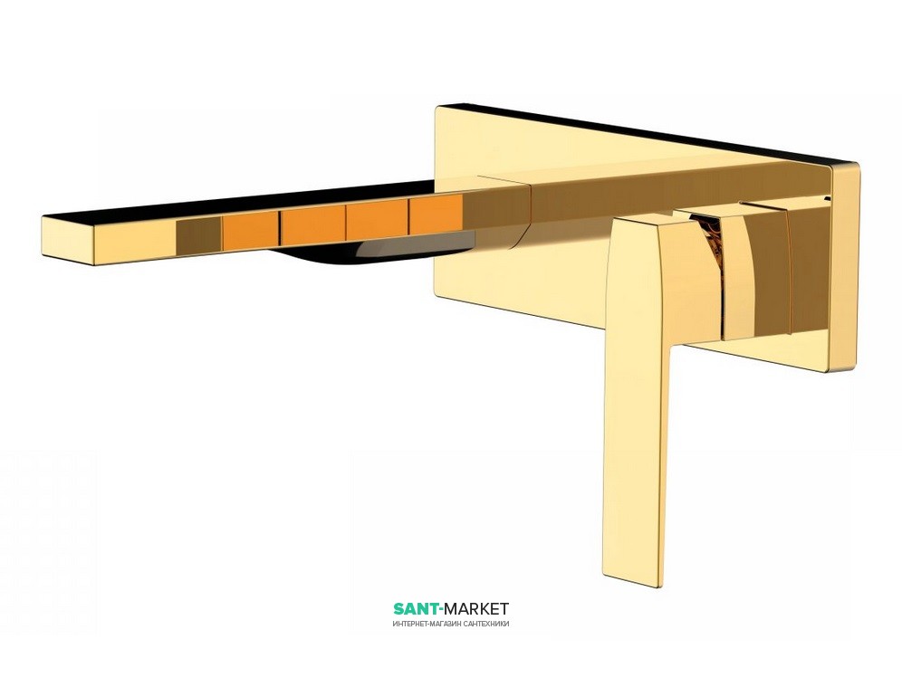 Смеситель для ванной Tres Slim colors однорычажный настенный золото 20220003OR