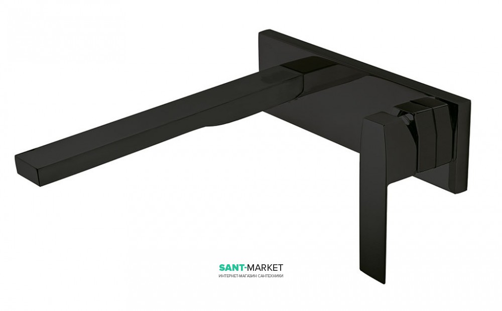 Смеситель для ванной Tres Slim colors однорычажный настенный черный матовый 20220004NM