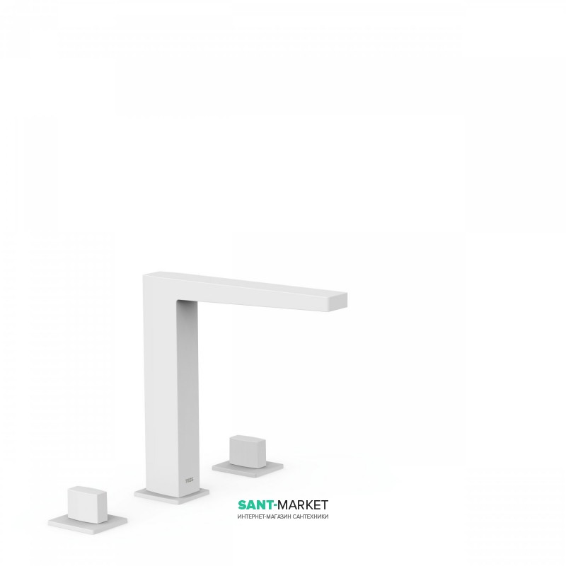 Смеситель на борт ванны Tres Slim colors двухвентильный белый матовый 20210501BM