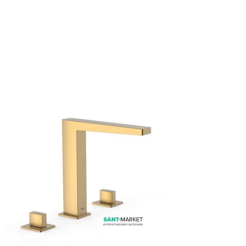 Смеситель на борт ванны Tres Slim colors двухвентильный матовое золото 20210501OM