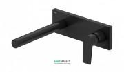Змішувач для раковини Tres Project colors настінний виливши 213 мм чорний матовий 21120202NM