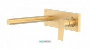 Смеситель для раковины Tres Project colors настенный излив 213 мм золото матовый 21120202OM