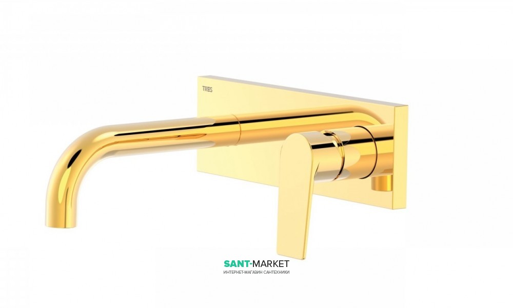 Смеситель для раковины Tres Project сolors настенный золото 21120001OR