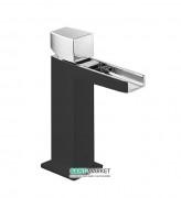 Змішувач для раковини Tres Slim-Tres з відкритим каскадним виливом чорний/хром 20211002NE