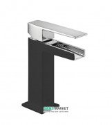 Смеситель для раковины Tres Slim-Tres с открытым каскадным изливом черный/хром 20211001NE