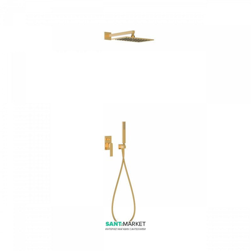 Душевая система Tres Slim colors с верхним и ручным душем золото 20218006OR