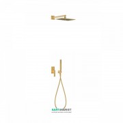 Душевая система Tres Slim colors с верхним и ручным душем золото 20218006OR
