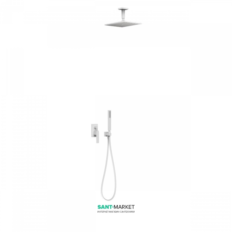 Душевая система Tres Slim colors с верхним и ручным душем белый матовый 20218080BM