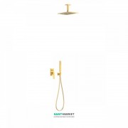 Душевая система Tres Slim colors с верхним и ручным душем золото 20218080OR