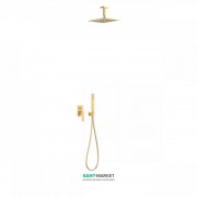 Душова система Tres Slim colors з верхнім і ручним душем матове золото 20218080OM