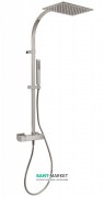 Душевая стойка Tres Slim colors со смесителем верхним и ручным душем сталь 20219101AC