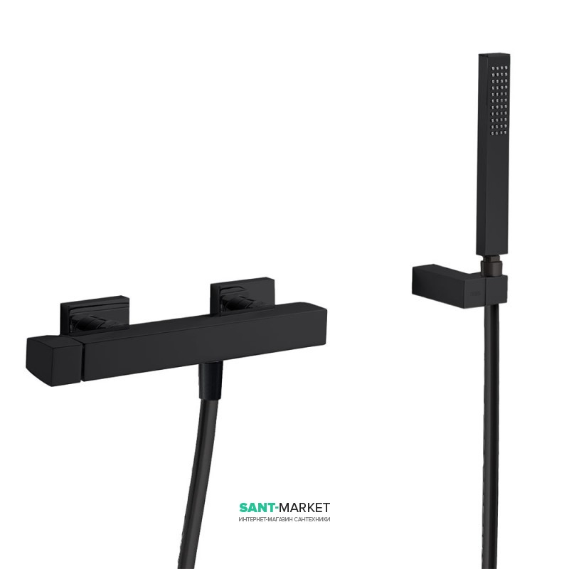Смеситель для душа Tres Slim colors однорычажный с ручным душем черный матовый 20216701NM