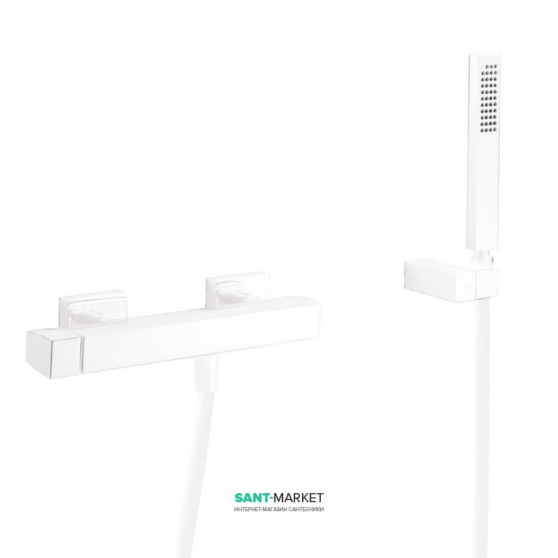 Смеситель для душа Tres Slim colors однорычажный с ручным душем белый матовый 20216701BM