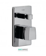 Смеситель для душа Tres Slim-Tres однорычажный встраиваемый 2 канала хром 20218002