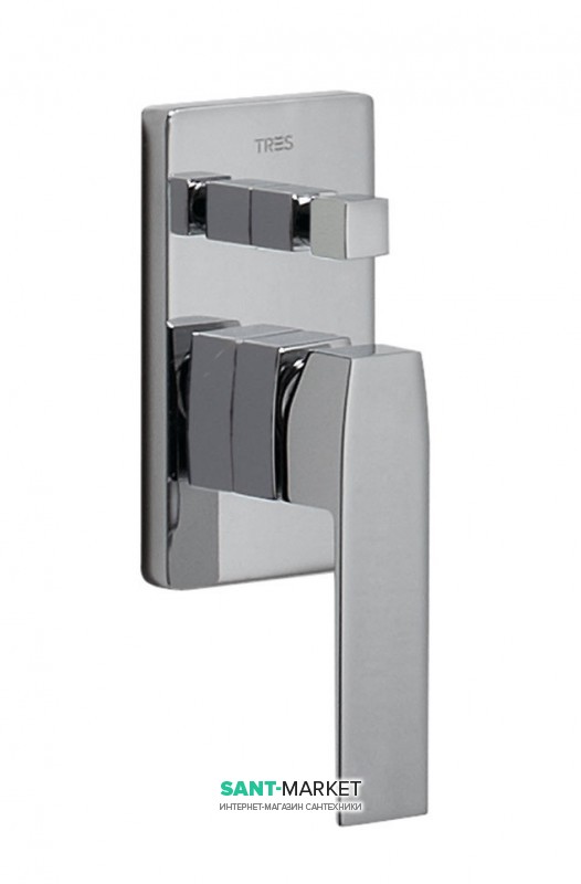 Смеситель для душа Tres Slim-Tres однорычажный встраиваемый 2 канала хром 20218001