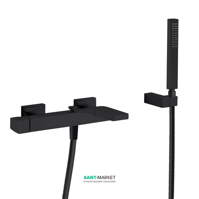 Смеситель для ванной Tres Slim colors с ручным душем черный матовый 20217001NM