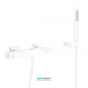 Смеситель для ванной Tres Slim colors с ручным душем белый матовый 20217001BM