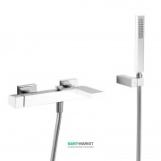 Смеситель для ванной Tres Slim colors с ручным душем белый/хром 20217001BL