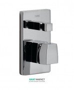 Смеситель для душа Tres Slim-Tres однорычажный встраиваемый 2 канала хром 20218002