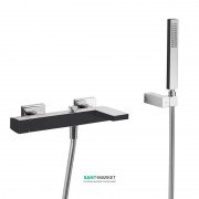 Смеситель для ванной Tres Slim colors с ручным душем черный/хром 20217001NE