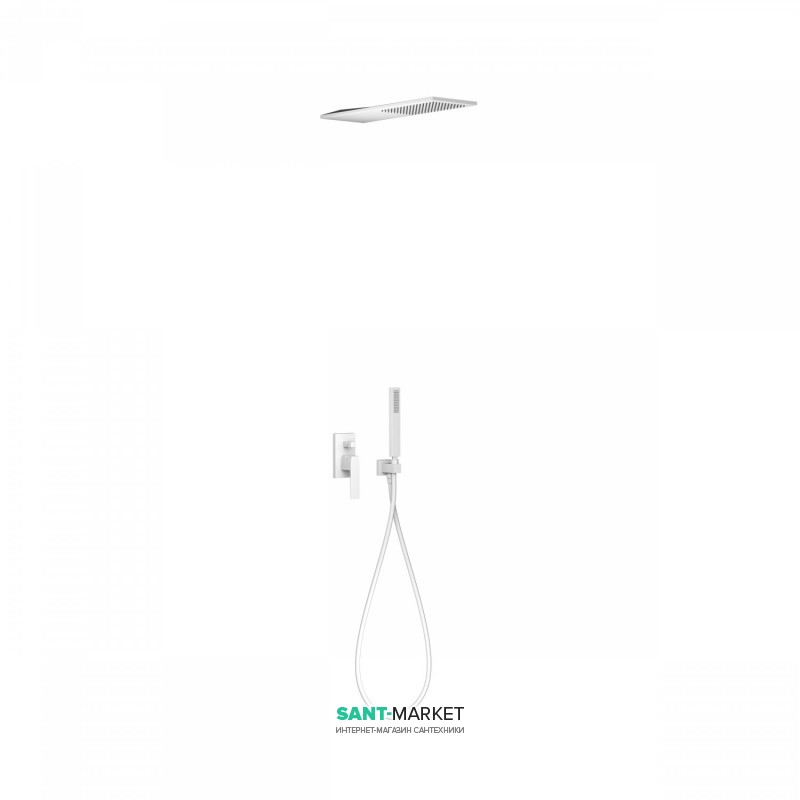 Душова система Tres Slim colors з верхнім і ручним душем білий матовий 20218003BM