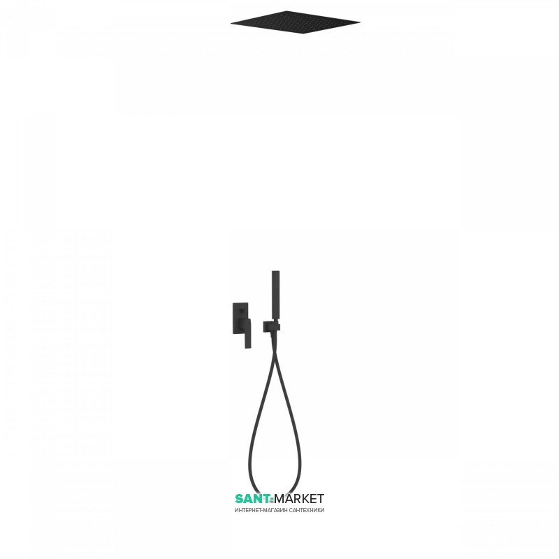 Душова система Tres Slim colors з верхнім і ручним душем чорний матовий 20298001NM