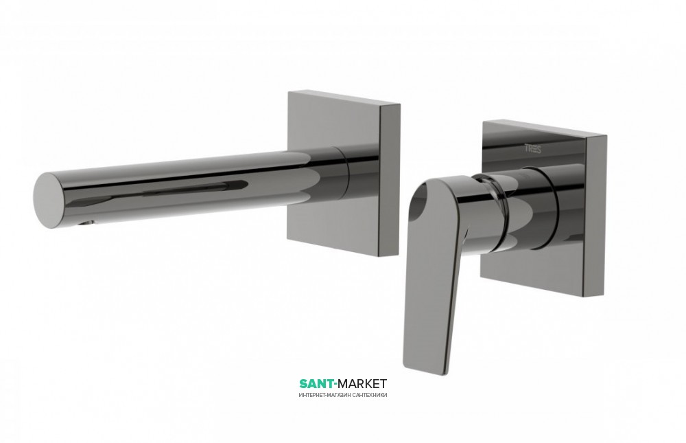 Змішувач для раковини Tres Project colors настінний вилив 163 мм чорний метал 21120281KM