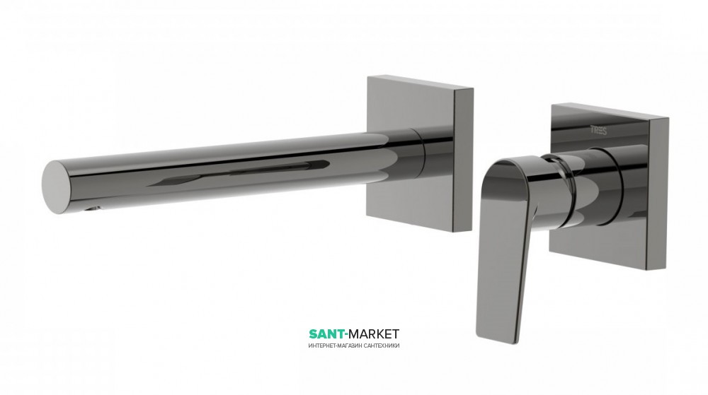 Змішувач для раковини Tres Project colors настінний вилив 213 мм чорний метал 21120282KM